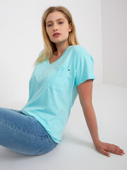мятная футболка больших размеров с горловиной на спине цена и информация | Женские блузки, рубашки | kaup24.ee
