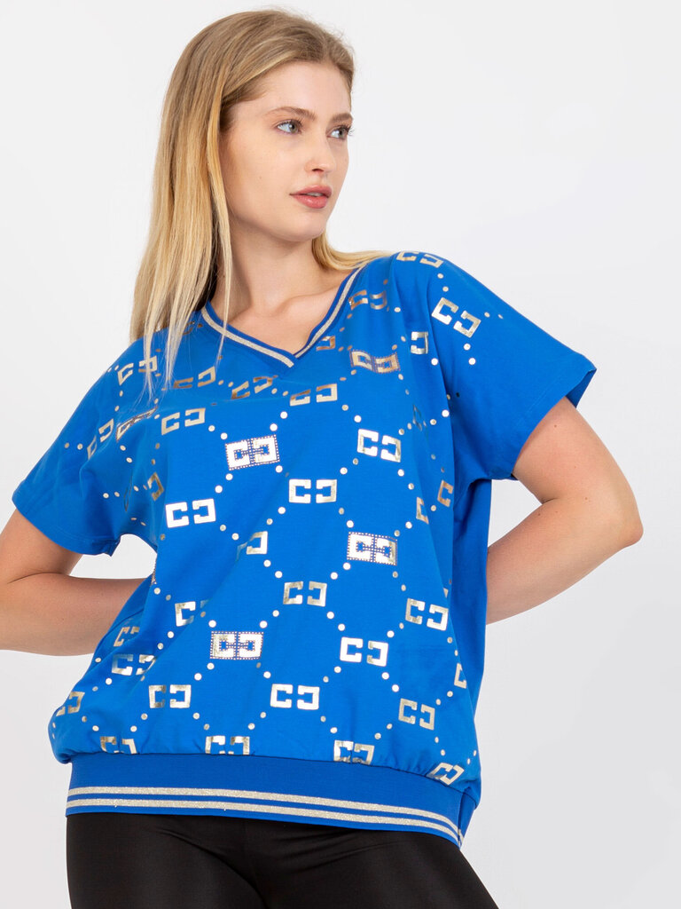 Naiste sinine pluss suuruses pluus цена и информация | Naiste pluusid, särgid | kaup24.ee