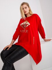 Naiste punane pluss suuruses pluus цена и информация | Женские блузки, рубашки | kaup24.ee
