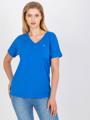 темно-синяя женская футболка больших размеров с v-образным вырезом цена и информация | Женские блузки, рубашки | kaup24.ee