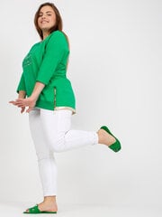 зеленая длинная блузка плюс размер с ремешком 3/4 цена и информация | Женские блузки, рубашки | kaup24.ee