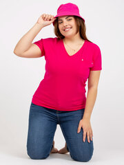футболка больших размеров цвета фуксии с золотым принтом цена и информация | Женские блузки, рубашки | kaup24.ee
