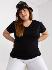 черная женская хлопковая футболка больших размеров, базовая цена и информация | Женские футболки | kaup24.ee
