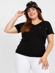 черная футболка больших размеров с золотым принтом цена и информация | Женские футболки | kaup24.ee