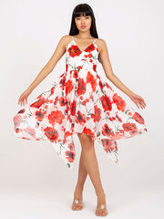 Naiste punane ja valge trükiga kleit hind ja info | Kleidid | kaup24.ee