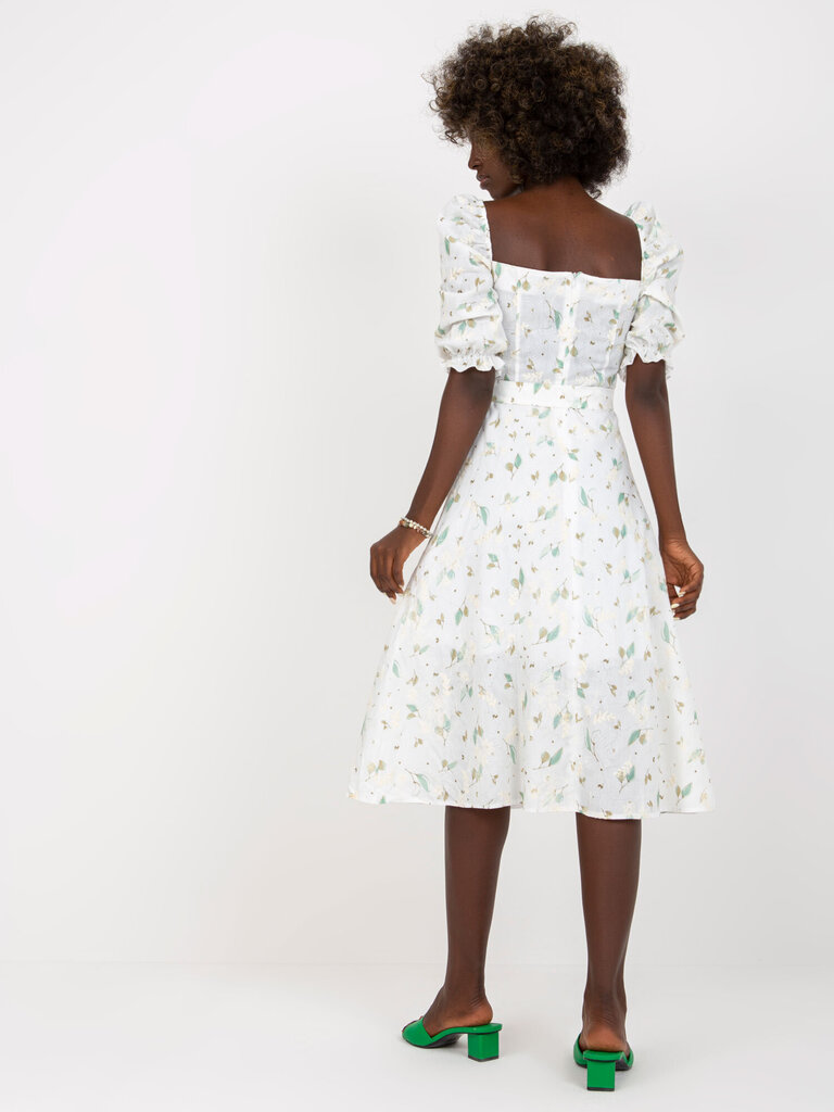 Naiste valge-roheline kleit trükiga цена и информация | Kleidid | kaup24.ee