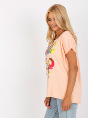 персиковая хлопковая блузка с принтом цена и информация | Женские блузки, рубашки | kaup24.ee