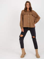 коричневая хлопковая рубашка одного размера с карманами цена и информация | Женские блузки, рубашки | kaup24.ee