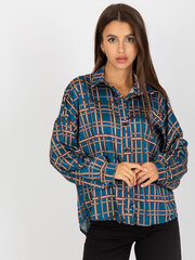 темно-синяя клетчатая рубашка с шерстью цена и информация | Женские блузки, рубашки | kaup24.ee