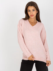 бледно-розовый классический вязаный свитер с v-образным вырезом rue paris цена и информация | Женские кофты | kaup24.ee
