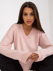 бледно-розовый классический вязаный свитер с v-образным вырезом rue paris цена и информация | Женские кофты | kaup24.ee