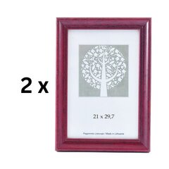 Fotoraam, puidust, A4, 21x29,7 cm, cherry sp., pakis 2 tk. цена и информация | Рамки, фотоальбомы | kaup24.ee