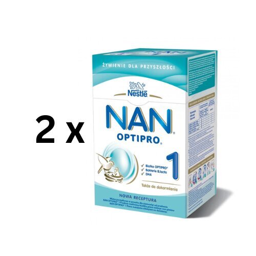 Esmase toitmise piimasegu NAN OPTIPRO 1, beebidele alates sünnist, 650 g, 2 tk. pakett цена и информация | Piimasegu | kaup24.ee