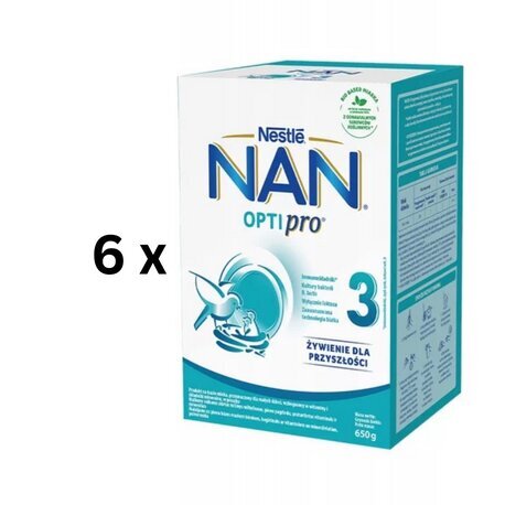 Piimasegu NAN OPTIPRO 3, alates aastast, 650g, 6 tk. pakett hind ja info | Piimasegu | kaup24.ee