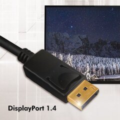 Kaabel Techly DisplayPort 1.4 8K 2m juodas, DP-DP M/M цена и информация | Кабели и провода | kaup24.ee