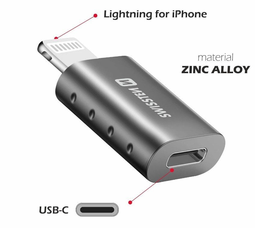 Swissten Adapter Lightning to USB-C hind ja info | USB jagajad, adapterid | kaup24.ee