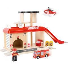 Puidust tuletõrjedepoo koos tarvikutega, 8-osaline цена и информация | Развивающие игрушки | kaup24.ee