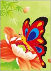 Алмазная мозаика 17х22 cm.  "Butterfly on a Flower" цена и информация | Алмазная мозаика | kaup24.ee