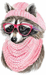 Алмазная мозаика 20x30 cm.  "Raccoon with glasses" цена и информация | Алмазная мозаика | kaup24.ee