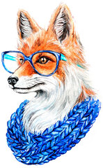 Алмазная мозаика 20x30 cm.  "Fox with glasses" цена и информация | Алмазная мозаика | kaup24.ee