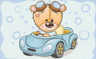 Алмазная мозаика 20x30 cm.  "Teddy Bear in a Car" цена и информация | Алмазная мозаика | kaup24.ee