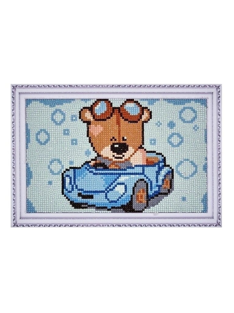 Teemantmosaiigi komplekt 20x30 cm. "Teddy Bear in a Car" hind ja info | Teemantmaalid, teemanttikandid | kaup24.ee