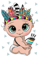 Алмазная мозаика 20x30 cm.  "Little Baby - The Indian" цена и информация | Алмазная мозаика | kaup24.ee