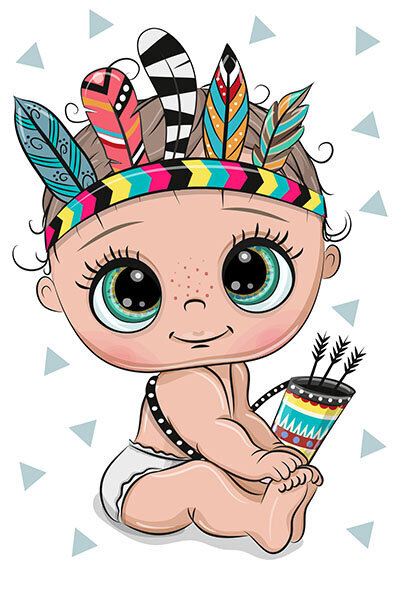 Teemantmosaiigi komplekt 20x30 cm. "Little Baby - The Indian" hind ja info | Teemantmaalid, teemanttikandid | kaup24.ee