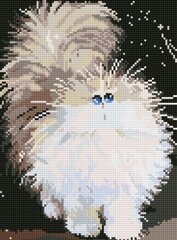 Алмазная мозаика 30x40 cm.  "Cute Fluffy Cat" цена и информация | Алмазная мозаика | kaup24.ee