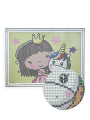 Алмазная мозаика 30x40 cm.  "Princess with a Small Unicorn" цена и информация | Алмазная мозаика | kaup24.ee