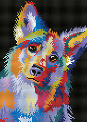 Teemantmosaiigi komplekt 30x40 cm. "Through the eyes of a corgi" hind ja info | Teemantmaalid, teemanttikandid | kaup24.ee