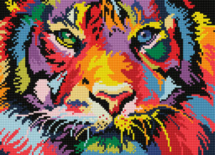 Teemantmosaiigi komplekt 30x40 cm. "Through the eyes of a tiger" hind ja info | Teemantmaalid, teemanttikandid | kaup24.ee