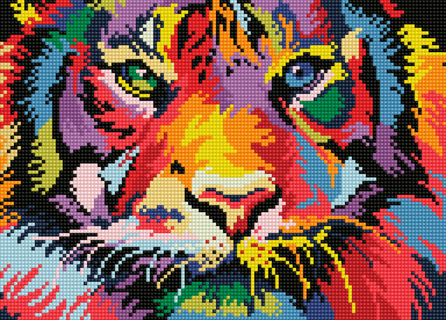 Teemantmosaiigi komplekt 30x40 cm. "Through the eyes of a tiger" цена и информация | Teemantmaalid, teemanttikandid | kaup24.ee