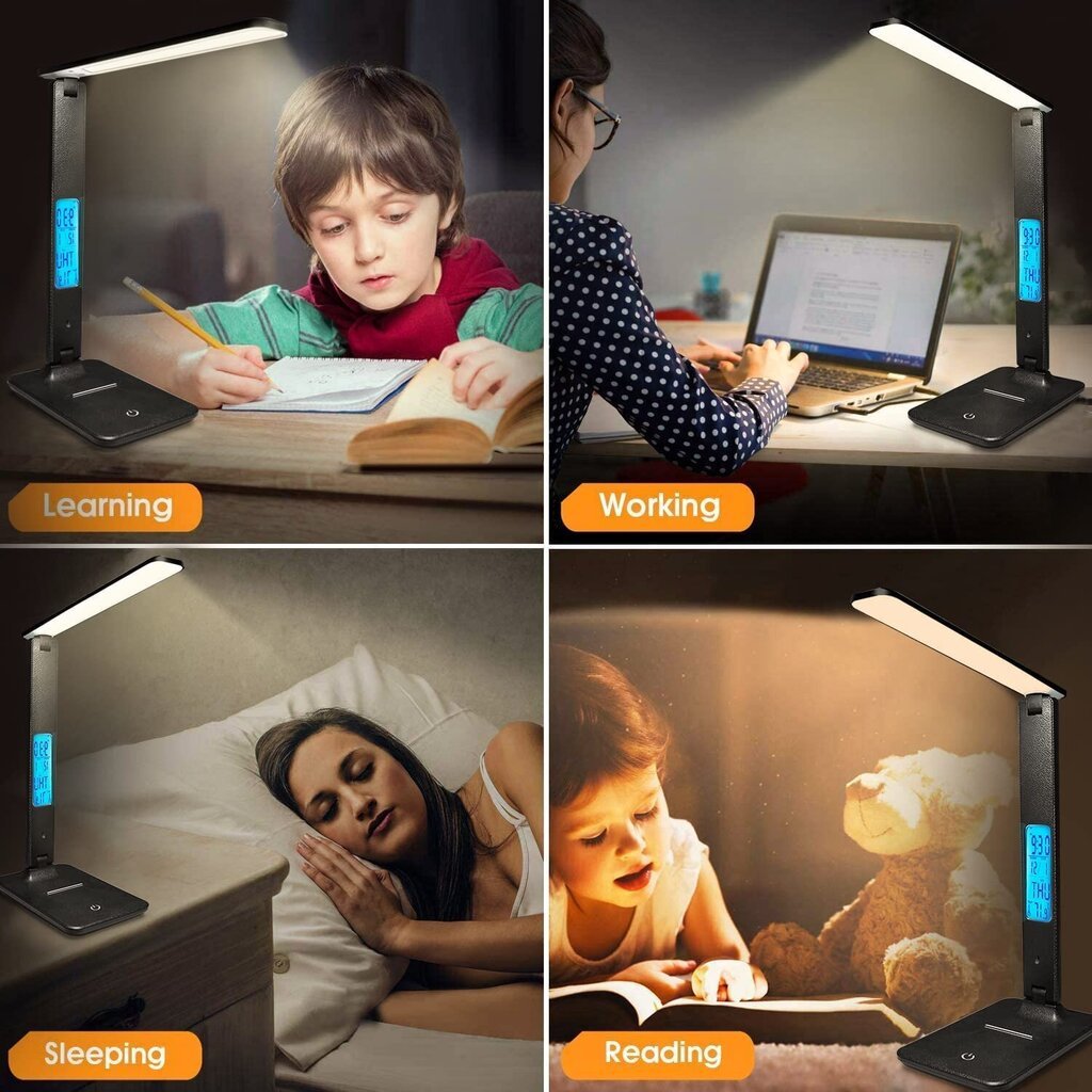 Laua LED lamp termomeetriga, kell hind ja info | Laualambid | kaup24.ee