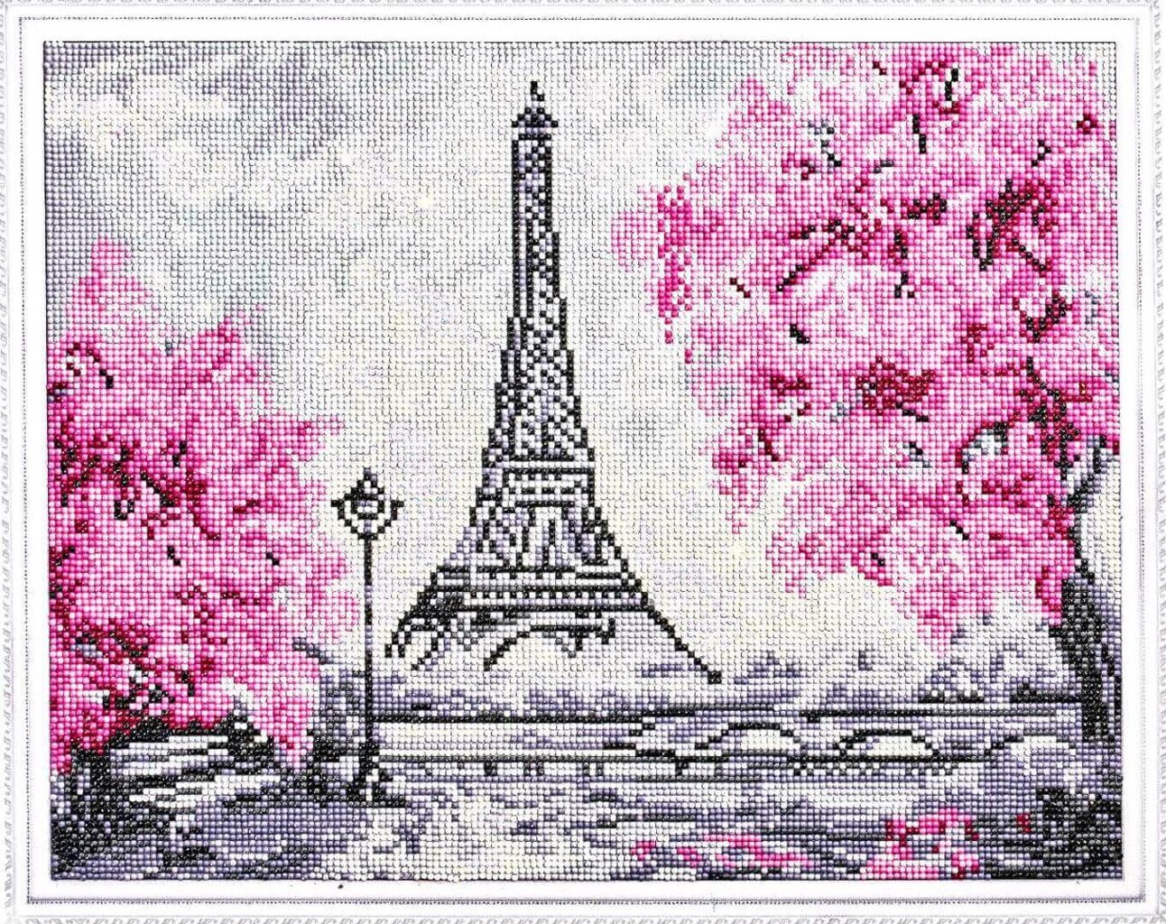 Teemantmosaiigi komplekt 40 x 50 cm, "Eiffel Tower in Bloom" цена и информация | Teemantmaalid, teemanttikandid | kaup24.ee