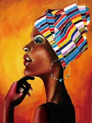 Алмазная мозаика 50x65 cm.  "Portrait of an African" цена и информация | Алмазная мозаика | kaup24.ee