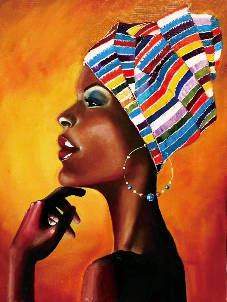 Teemantmosaiigi komplekt 50 x 65 cm, "Portrait of an African" цена и информация | Teemantmaalid, teemanttikandid | kaup24.ee