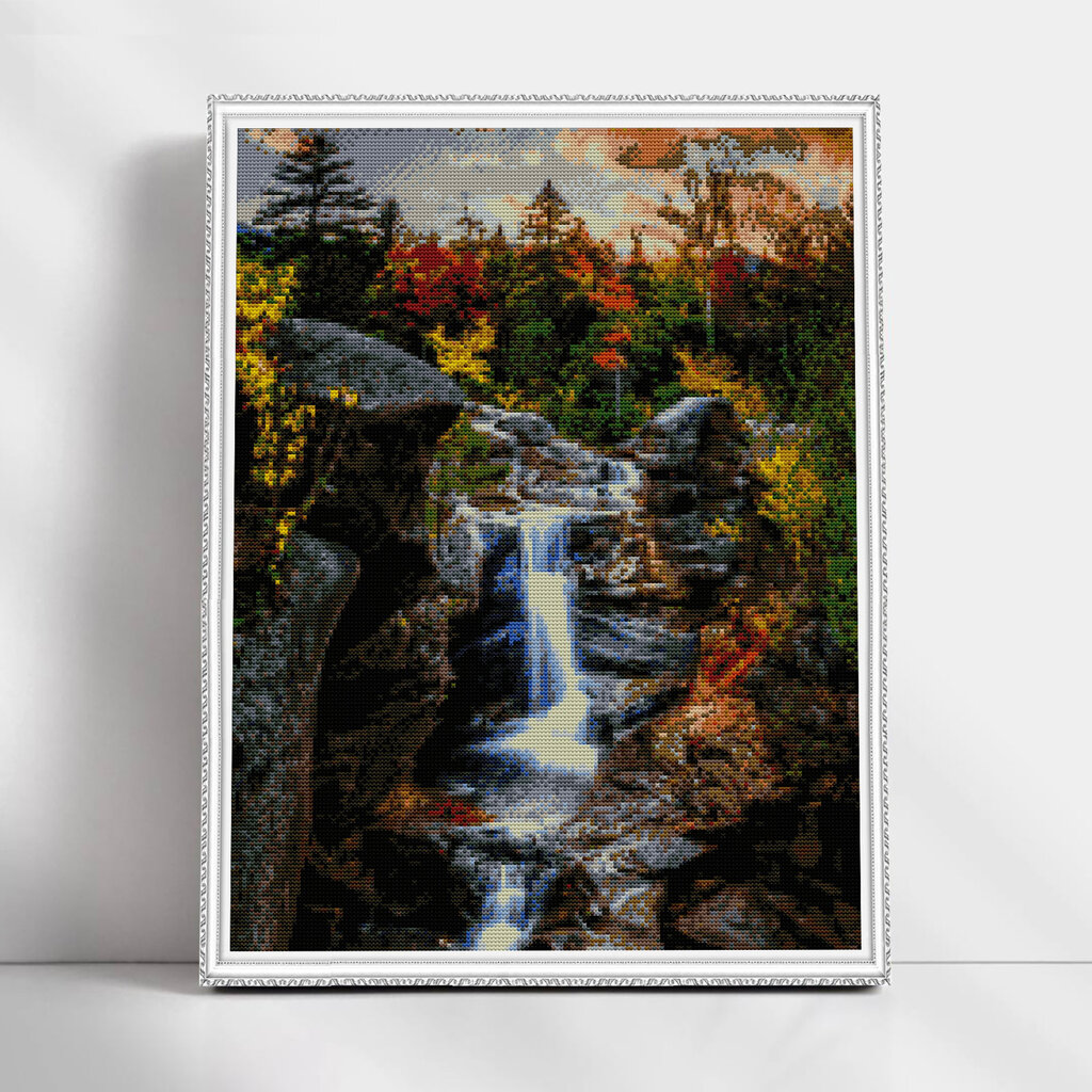 Teemantmaalid TM Värvikas - LMC035e Forest Waterfall 50x65 cm hind ja info | Teemantmaalid, teemanttikandid | kaup24.ee