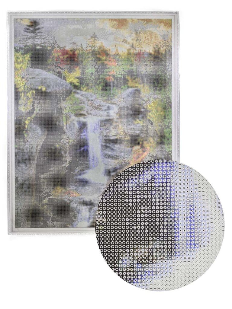 Teemantmaalid TM Värvikas - LMC035e Forest Waterfall 50x65 cm hind ja info | Teemantmaalid, teemanttikandid | kaup24.ee