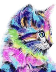 Teemantmosaiigi komplekt 40 x 50 cm, "Colorful Kitten" цена и информация | Алмазная мозаика | kaup24.ee