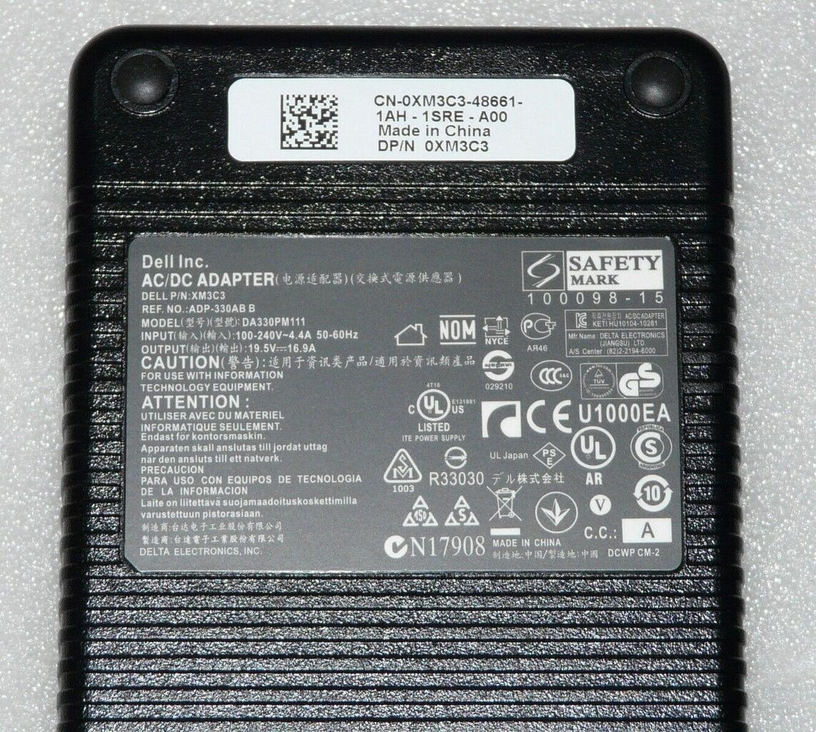 Dell AC adapter 330W 16.9A XM3C3 hind ja info | Sülearvutite laadijad | kaup24.ee