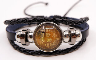 Кожаный браслет с символом криптовалюты, bitcoin #2 цена и информация | Женские браслеты | kaup24.ee
