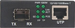 Гигабитный медиаконвертер Intellinet PoE+ 1000Base-T RJ45 в слот SFP цена и информация | Коммутаторы (Switch) | kaup24.ee