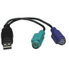 Manhattan, USB/PS2, 19.5 см цена и информация | Кабели и провода | kaup24.ee