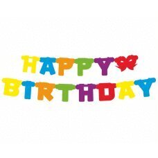Kaunistusriba "Happy Birthday", 160 x 11cm PF-GPHB hind ja info | Peokaunistused | kaup24.ee