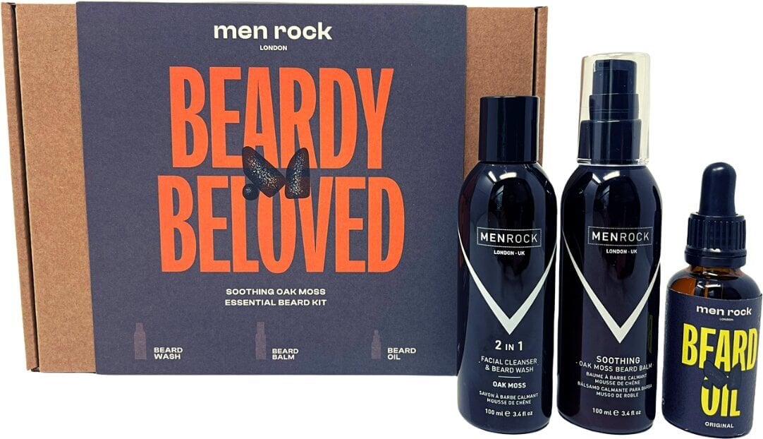 Habeme hoolduskomplekt Men Rock Beardy Beloved Soothing Oak Moss Beard Kit hind ja info | Raseerimisvahendid | kaup24.ee