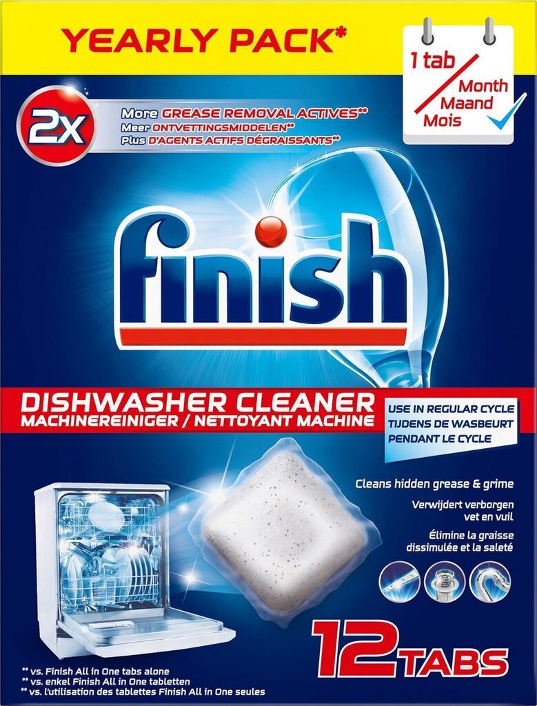 Finish nõudepesumasina puhastustabletid In-wash, 12 tk. hind ja info | Nõudepesuvahendid | kaup24.ee