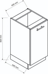 Нижний кухонный шкафчик Natalia White Gloss, белый цена и информация | Кухонные шкафчики | kaup24.ee