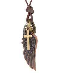 Ожерелье с подвеской в виде крыла и кожаным ремешком, бронза цена и информация | Украшение на шею | kaup24.ee