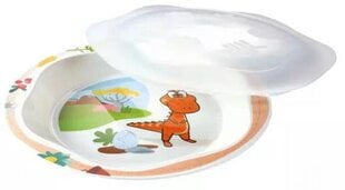 Dino taldrik kaanega 22cm, plastik цена и информация | Посуда, тарелки, обеденные сервизы | kaup24.ee